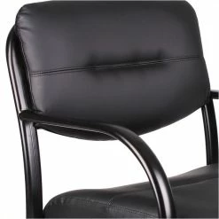 Alternative view of Top 10 ???? Pemberly Row Leather Guest Chair With Sled Base In Black ????