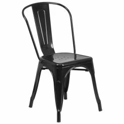 Coupon ???? Pemberly Row Metal Stackable Dining Chair In Black ????