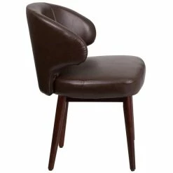 Alternative view of Best Sale ❤️ Flash Furniture Leather Lounge Chair In Brown And Walnut ⌛