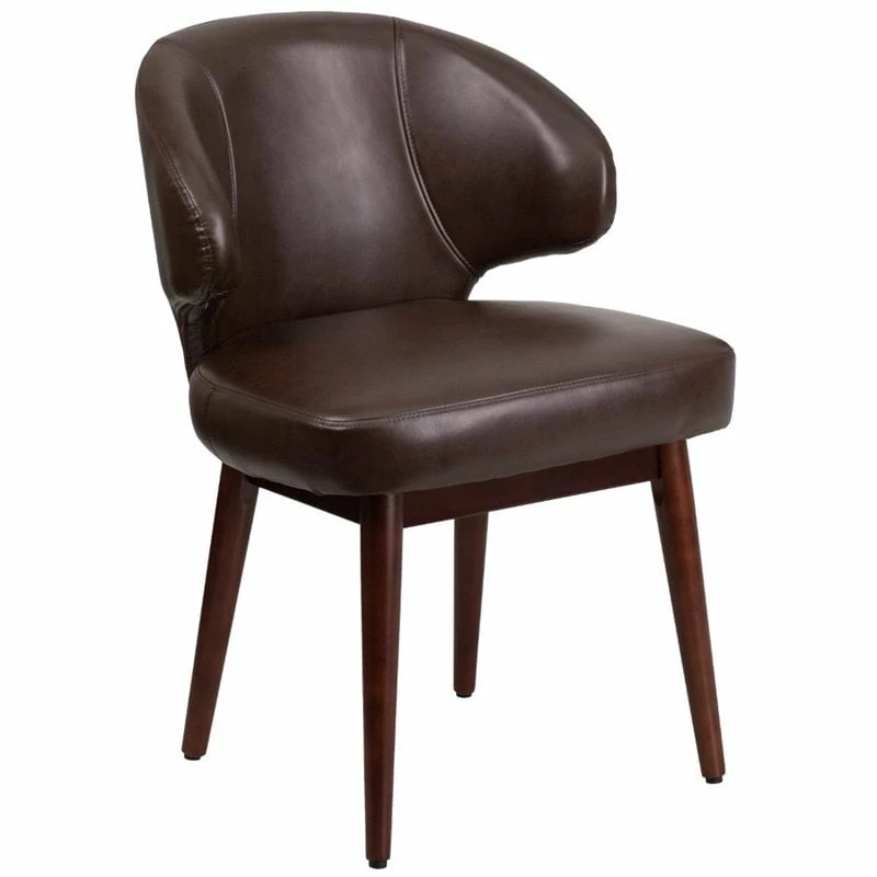 Best Sale ❤️ Flash Furniture Leather Lounge Chair In Brown And Walnut ⌛ 1 Best Sale ❤️ Flash Furniture Leather Lounge Chair In Brown And Walnut ⌛