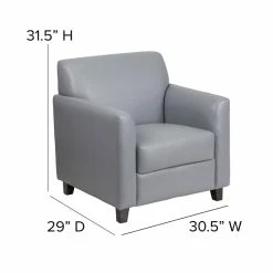 Cheap ???? Flash Furniture Leather Reception Chair In Gray ???? 12 Cheap ???? Flash Furniture Leather Reception Chair In Gray ???? -Flash Furniture Shop 1521136 4 L