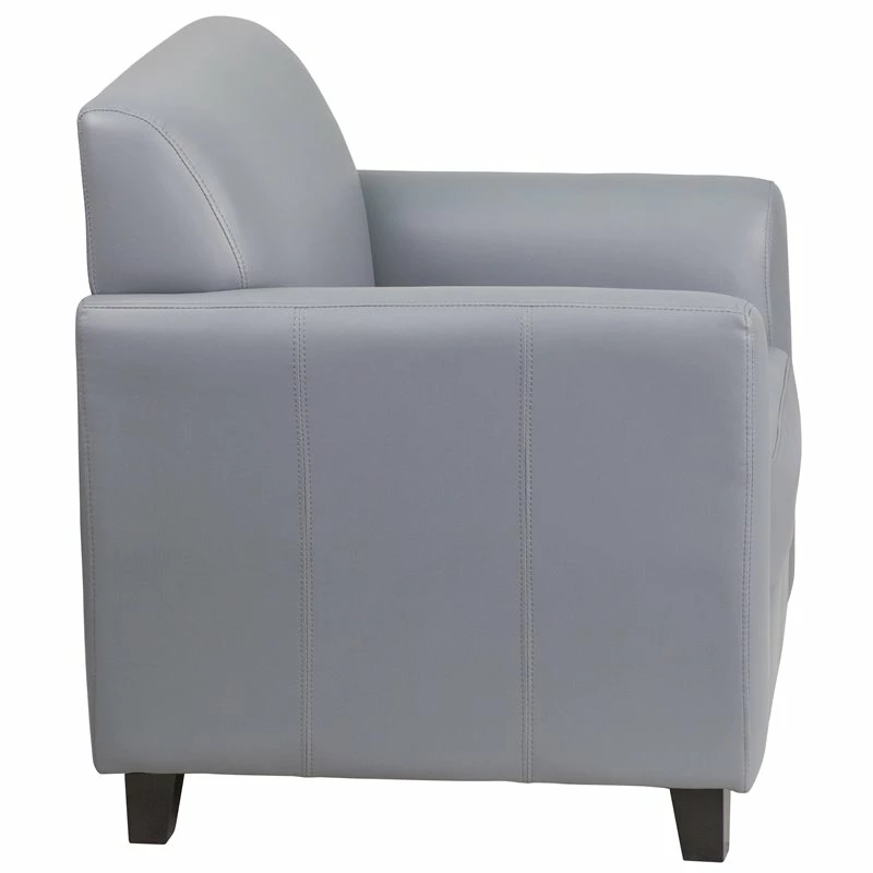 Cheap ???? Flash Furniture Leather Reception Chair In Gray ???? 7 Cheap ???? Flash Furniture Leather Reception Chair In Gray ???? - Image 7