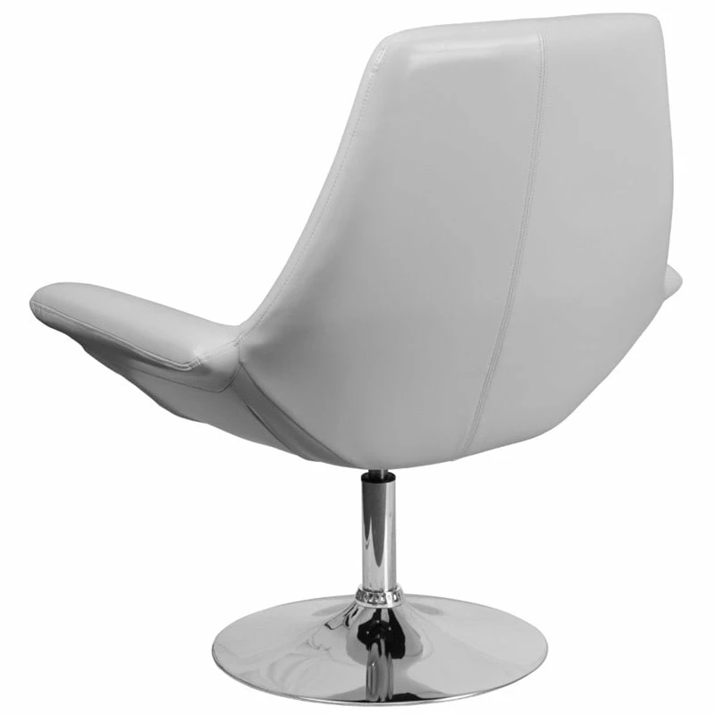 Promo ???? Flash Furniture Hercules Leather Swivel Reception Chair In White ???? 3 Promo ???? Flash Furniture Hercules Leather Swivel Reception Chair In White ???? - Image 3
