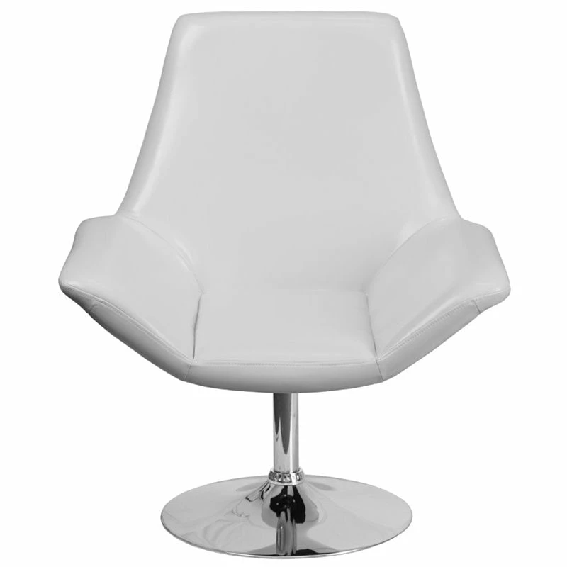Promo ???? Flash Furniture Hercules Leather Swivel Reception Chair In White ???? 4 Promo ???? Flash Furniture Hercules Leather Swivel Reception Chair In White ???? - Image 4