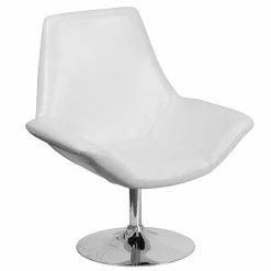Promo ???? Flash Furniture Hercules Leather Swivel Reception Chair In White ????