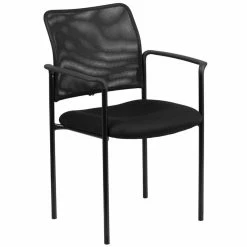 Best Sale ???? Flash Furniture Mesh Stacking Side Arm Chair In Black ????