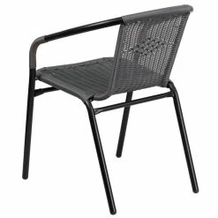 Promo ???? Flash Furniture Rattan Stacking Patio Chair In Black And Gray ???? 6 Promo ???? Flash Furniture Rattan Stacking Patio Chair In Black And Gray ???? -Flash Furniture Shop 1522100 2 L