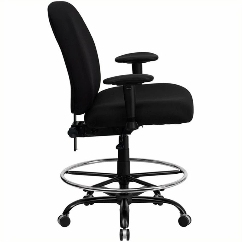 Outlet ⌛ Scranton & Co Fabric Drafting Chair With Arms In Black ???? 2 Outlet ⌛ Scranton & Co Fabric Drafting Chair With Arms In Black ???? - Image 2
