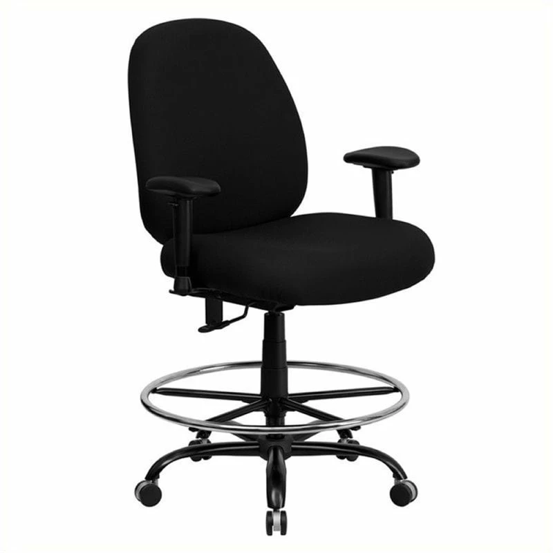 Outlet ⌛ Scranton & Co Fabric Drafting Chair With Arms In Black ???? 1 Outlet ⌛ Scranton & Co Fabric Drafting Chair With Arms In Black ????