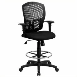 Flash Sale ???? Scranton & Co Mid-Back Drafting Chair Arms In Black ????