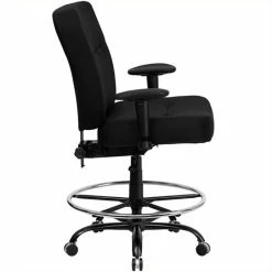 Alternative view of Best deal ???? Scranton & Co Fabric Drafting Chair With Arms In Black ⭐