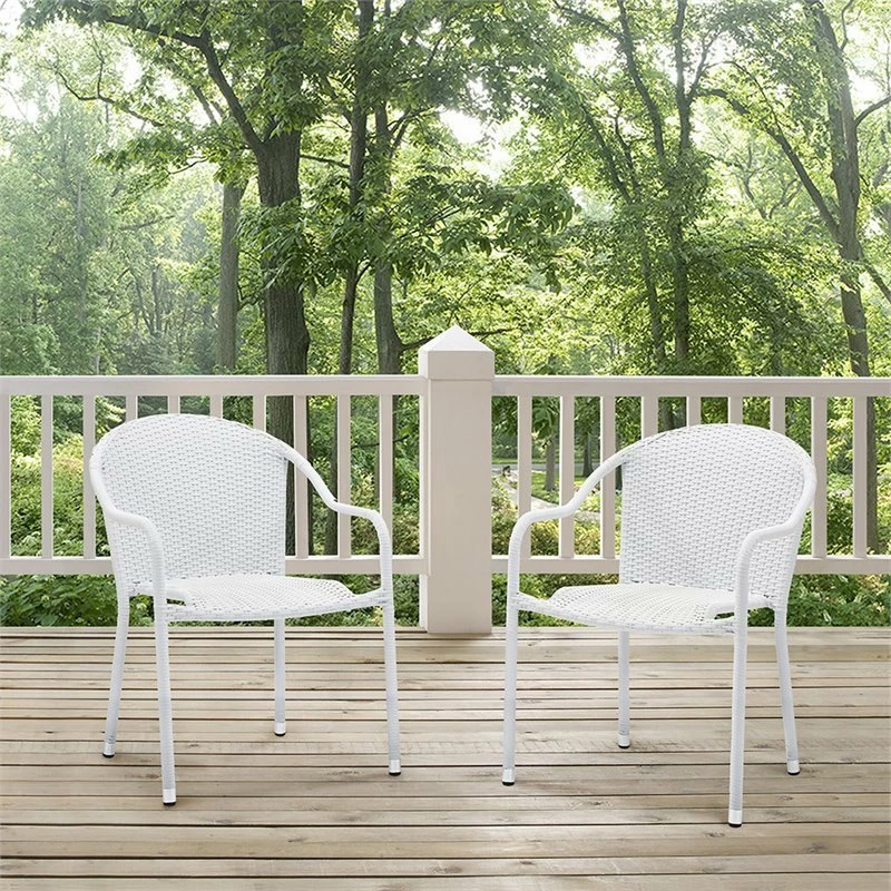 Coupon ???? Bowery Hill Wicker Patio Chair In White (Set Of 2) ???? 2 Coupon ???? Bowery Hill Wicker Patio Chair In White (Set Of 2) ???? - Image 2