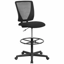 Deals ???? Flash Furniture Ergonomic Mid Back Mesh Swivel Drafting Stool In Black ✔️