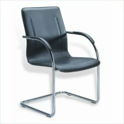 Wholesale ???? Boss Office Products Black And Silver Vinyl Guest Chair With Cantilever Base (Set Of 4) ????