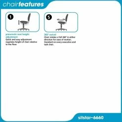 Alternative view of Best deal ✨ Safco Sit-Star Blue Drafting Chair With Chrome Base ????