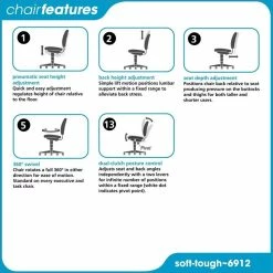 Alternative view of Best deal ???? Safco Soft Tough Deluxe Workbench Drafting Chair ✔️