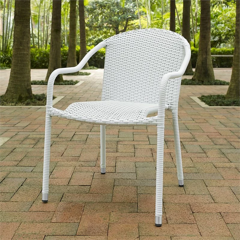 Brand new ⌛ Crosley Furniture Crosley Palm Harbor Wicker Patio Stackable Chair In White (Set Of 4) ???? 2 Brand new ⌛ Crosley Furniture Crosley Palm Harbor Wicker Patio Stackable Chair In White (Set Of 4) ???? - Image 2
