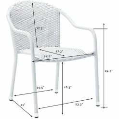 Brand new ⌛ Crosley Furniture Crosley Palm Harbor Wicker Patio Stackable Chair In White (Set Of 4) ???? 9 Brand new ⌛ Crosley Furniture Crosley Palm Harbor Wicker Patio Stackable Chair In White (Set Of 4) ???? -Flash Furniture Shop 1649062 4 L