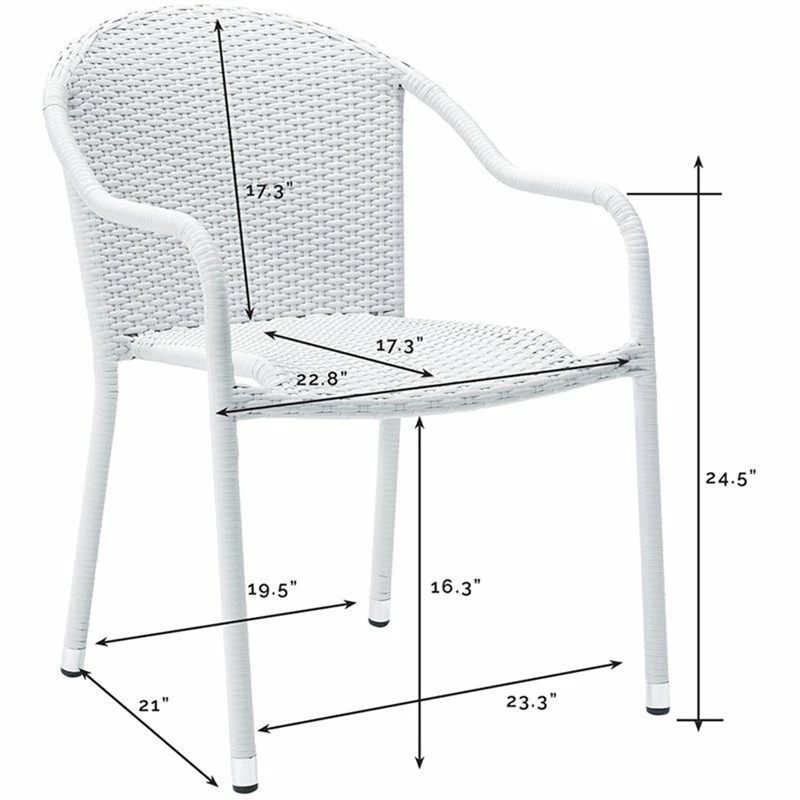 Brand new ⌛ Crosley Furniture Crosley Palm Harbor Wicker Patio Stackable Chair In White (Set Of 4) ???? 5 Brand new ⌛ Crosley Furniture Crosley Palm Harbor Wicker Patio Stackable Chair In White (Set Of 4) ???? - Image 5