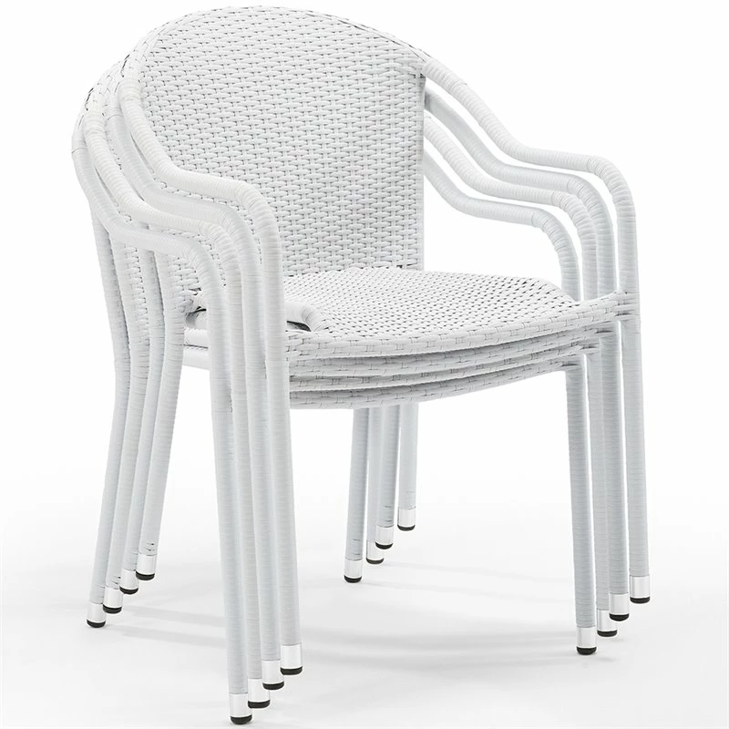 Brand new ⌛ Crosley Furniture Crosley Palm Harbor Wicker Patio Stackable Chair In White (Set Of 4) ???? 1 Brand new ⌛ Crosley Furniture Crosley Palm Harbor Wicker Patio Stackable Chair In White (Set Of 4) ????