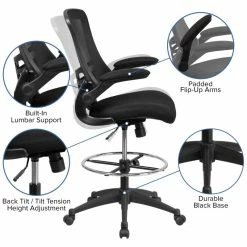Best deal ✨ Flash Furniture Mid Back Mesh Drafting Stool In Black ???? -Flash Furniture Shop 1655768 14 L