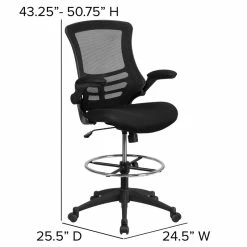 Best deal ✨ Flash Furniture Mid Back Mesh Drafting Stool In Black ???? -Flash Furniture Shop 1655768 20 L