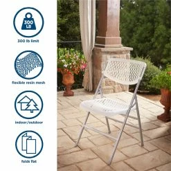 Alternative view of Top 10 ???? COSCO Commercial Resin Mesh Folding Chair In White (4-Pack) ????