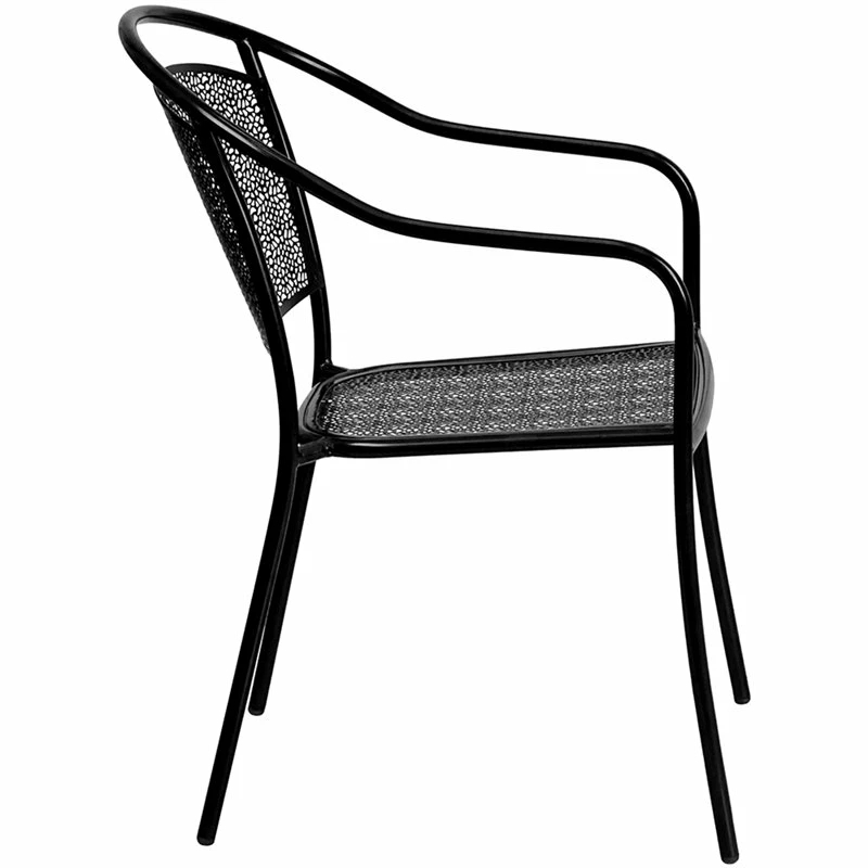 Discount ???? Flash Furniture Stackable Steel Round Back Patio Dining Side Chair In Black ⌛ 2 Discount ???? Flash Furniture Stackable Steel Round Back Patio Dining Side Chair In Black ⌛ - Image 2