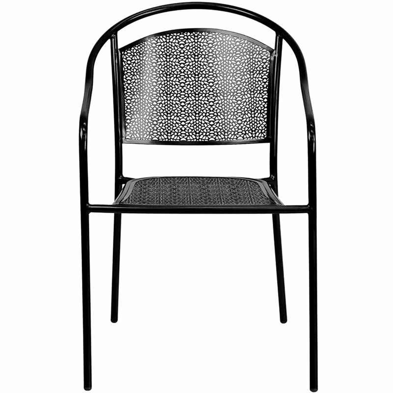 Discount ???? Flash Furniture Stackable Steel Round Back Patio Dining Side Chair In Black ⌛ 4 Discount ???? Flash Furniture Stackable Steel Round Back Patio Dining Side Chair In Black ⌛ - Image 4