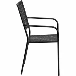 Alternative view of Cheap ???? Flash Furniture Stackable Steel Square Back Patio Dining Side Chair In Black ????