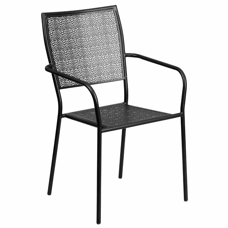 Cheap ???? Flash Furniture Stackable Steel Square Back Patio Dining Side Chair In Black ???? 1 Cheap ???? Flash Furniture Stackable Steel Square Back Patio Dining Side Chair In Black ????