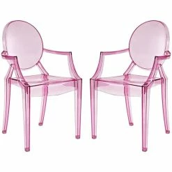Cheap ???? Modway Casper Stackable Dining Arm Chair In Pink (Set Of 2) ????