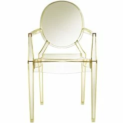 Hot Sale ???? Modway Casper Clear Dining Arm Chair In Yellow (Set Of 2) ???? -Flash Furniture Shop 1689336 3 L