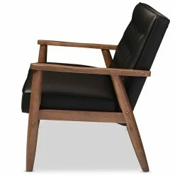 Coupon ???? Baxton Studio Sorrento Faux Leather Tufted Reception Chair In Black ???? -Flash Furniture Shop 1707340 3 L