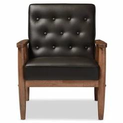 Best deal ???? Baxton Studio Sorrento Faux Leather Tufted Reception Chair In Brown ???? -Flash Furniture Shop 1707341 2 L