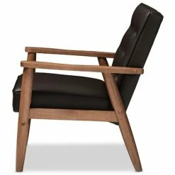 Best deal ???? Baxton Studio Sorrento Faux Leather Tufted Reception Chair In Brown ???? -Flash Furniture Shop 1707341 3 L