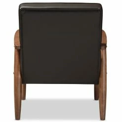 Best deal ???? Baxton Studio Sorrento Faux Leather Tufted Reception Chair In Brown ???? -Flash Furniture Shop 1707341 4 L
