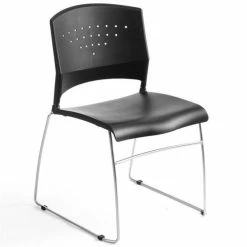 Cheapest ???? Pemberly Row Stacking Chair In Black And Chrome (Set Of 4) ✨