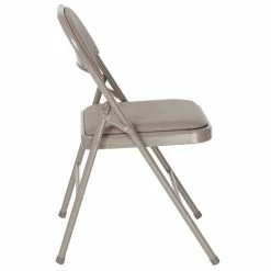 Alternative view of Best Sale ❤️ Flash Furniture Hercules Faux Leather Padded Metal Folding Chair In Gray ✔️