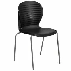 Wholesale ???? Scranton & Co Plastic Stacking Chair In Black ❤️