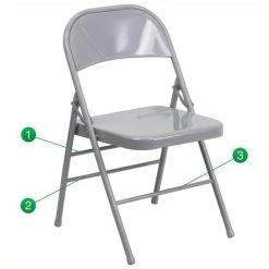 Wholesale ???? Scranton & Co Metal Folding Chair In Gray ✨
