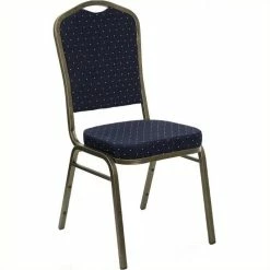 Best Pirce ❤️ Bowery Hill Banquet Stacking Chair In Navy Blue ????