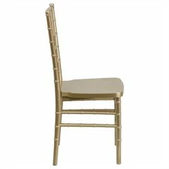 Alternative view of Budget ⌛ Bowery Hill Gold Resin Stacking Chiavari Dining Chair ????