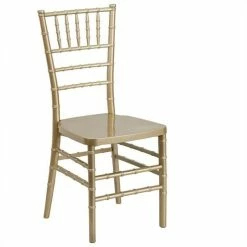 Budget ⌛ Bowery Hill Gold Resin Stacking Chiavari Dining Chair ????