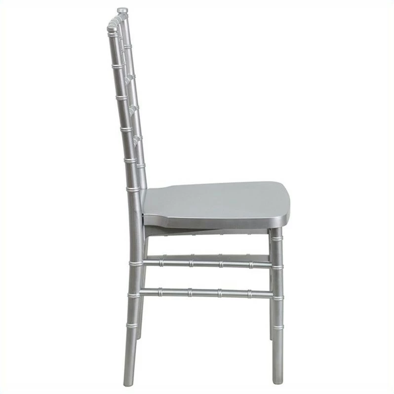 Flash Sale ???? Bowery Hill Resin Stacking Chiavari Dining Chair In Silver ???? 2 Flash Sale ???? Bowery Hill Resin Stacking Chiavari Dining Chair In Silver ???? - Image 2
