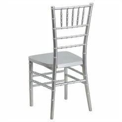 Flash Sale ???? Bowery Hill Resin Stacking Chiavari Dining Chair In Silver ???? 5 Flash Sale ???? Bowery Hill Resin Stacking Chiavari Dining Chair In Silver ???? -Flash Furniture Shop 1816206 3 L