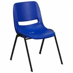 Best Pirce ???? Bowery Hill Ergonomic Shell Stacking Chair In Navy ????