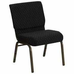 Alternative view of Best Pirce ???? Bowery Hill Dotted Church Stacking Guest Chair In Black ????