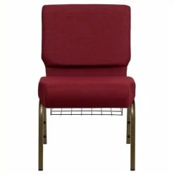 Top 10 ✨ Bowery Hill Church Stacking Chair In Burgundy And Gold ????