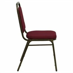 Promo ???? Bowery Hill Banquet Stacking Chair In Burgundy And Gold ???? -Flash Furniture Shop 1816584 2 L
